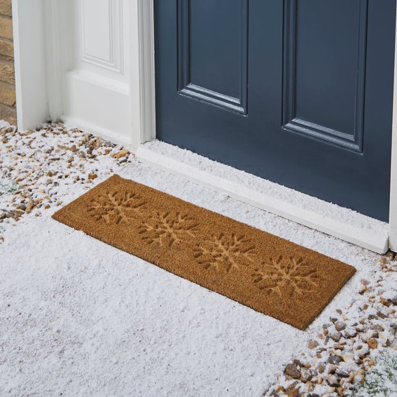 Snowflake Carved Coir Doormat