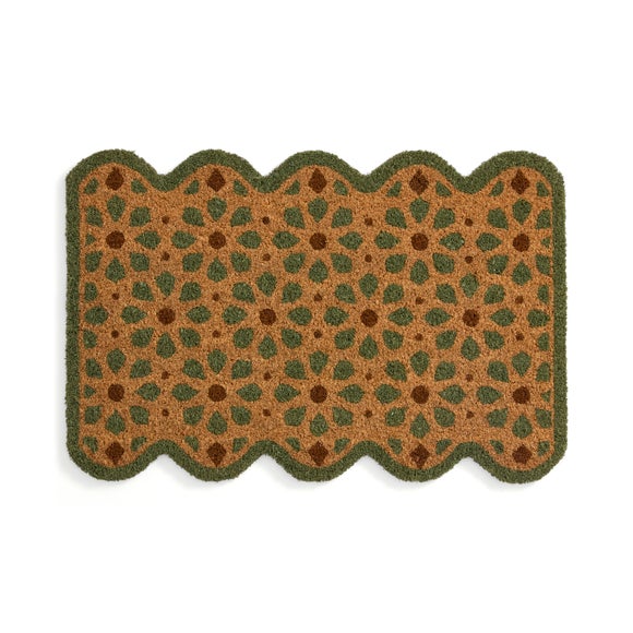 Floral Scallop Coir Doormat