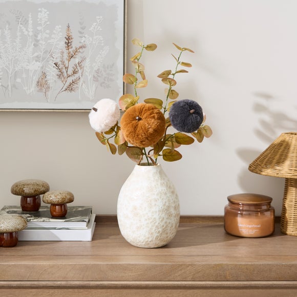 Artificial Velvet Pumpkin Bundle in Paper Wrap