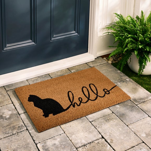 Hello Cat Coir Doormat