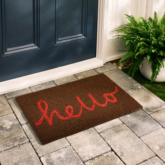 View Hello Brown Coir Doormat View Hello Brown Coir Doormat