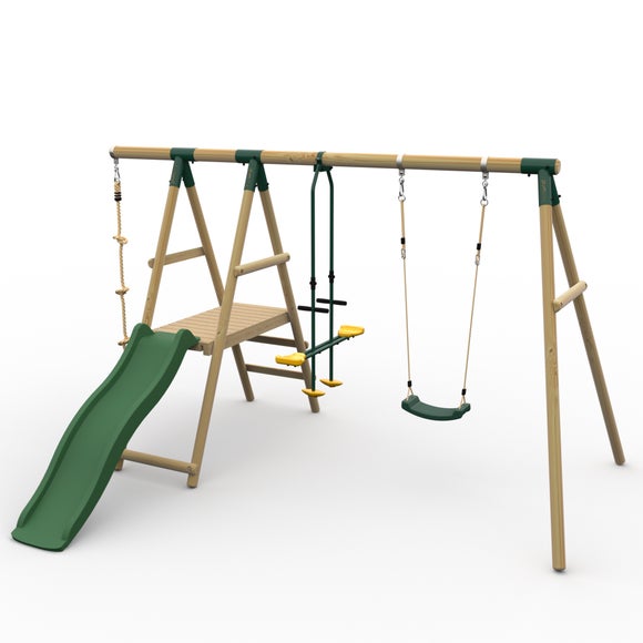Plum Meerkat Wooden Swing Set