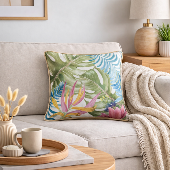 Jungle Floral Square Cushion