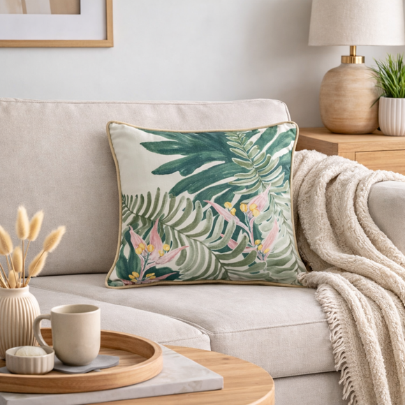 Jungle Leaf Square Cushion