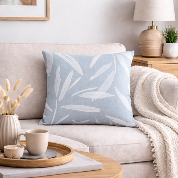 Global Painterly Leaves Square Cushion