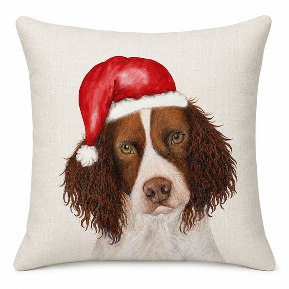 Photo 2 of Spaniel Christmas Hat Square Cushion