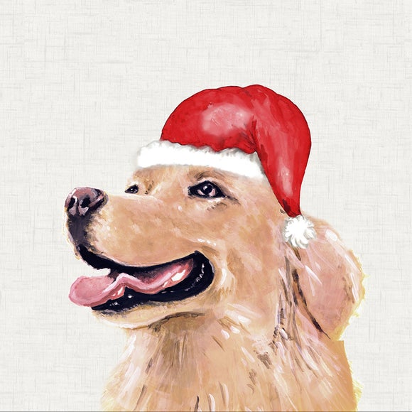Photo 4 of Golden Retriever Christmas Hat Square Cushion