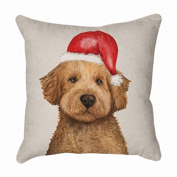 Photo 2 of Cockapoo Christmas Hat Square Cushion