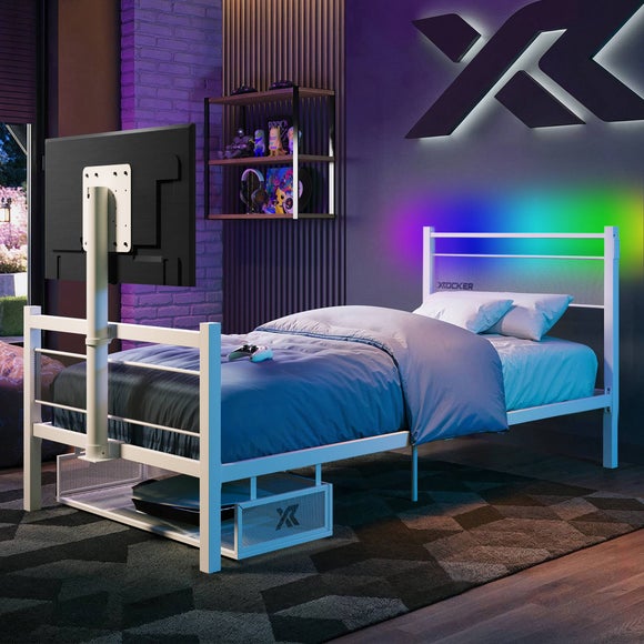 X Rocker Basecamp RGB LED Bed with TV Mount