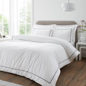 Bianca Contrast Trim 100 Cotton Duvet Cover & Pillowcase Set