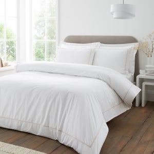 Bianca Contrast Trim 100 Cotton Duvet Cover & Pillowcase Set