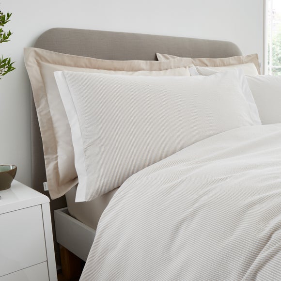 Photo 2 of Bianca Seersucker Woven Stripe 100 Cotton Duvet Cover & Pillowcase Set