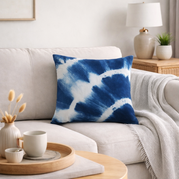Shabori Corner Tie Dye Square Cushion Cover