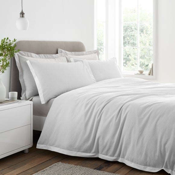 Bianca Seersucker Woven Stripe 100% Cotton Duvet Cover & Pillowcase Set