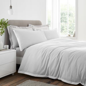 Bianca Seersucker Woven Stripe 100 Cotton Duvet Cover & Pillowcase Set