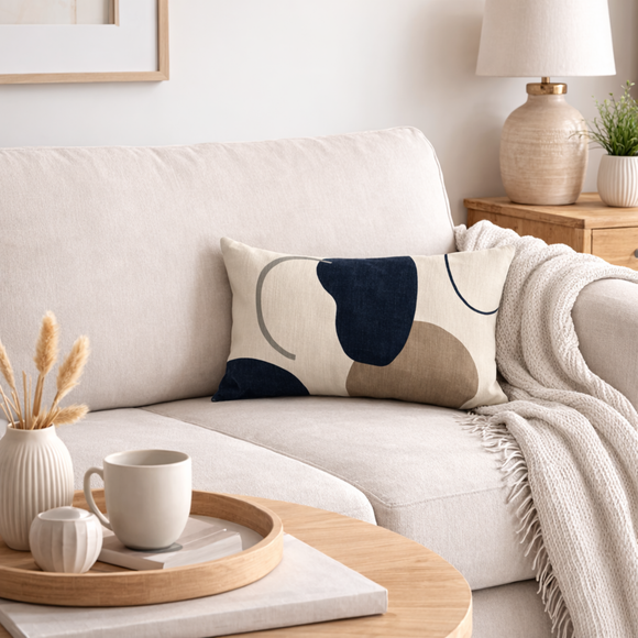 Neutral Forms Rectangle Cushion Cover