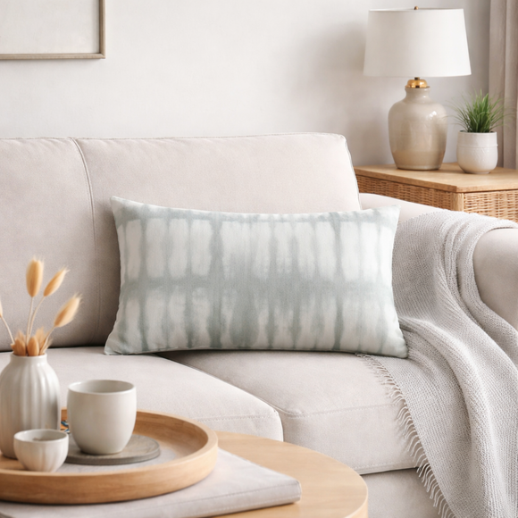 Shabori Linear Tie Dye Rectangle Cushion Cover