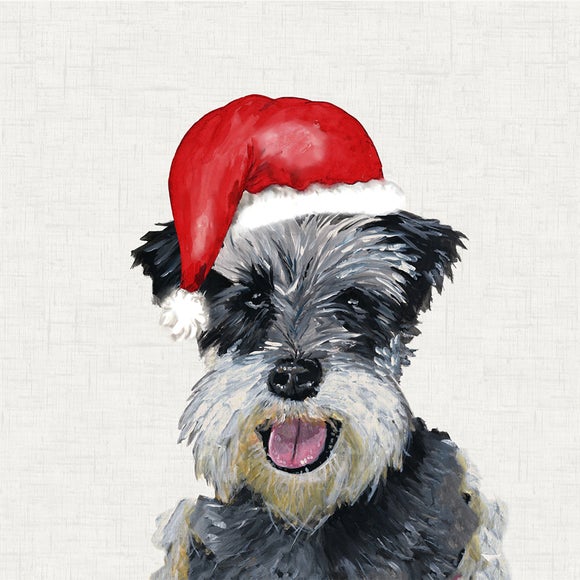 Photo 4 of Schnauzer Christmas Hat Square Cushion