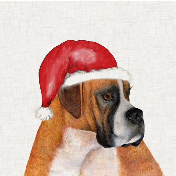 Photo 4 of Boxer Dog Christmas Hat Square Cushion