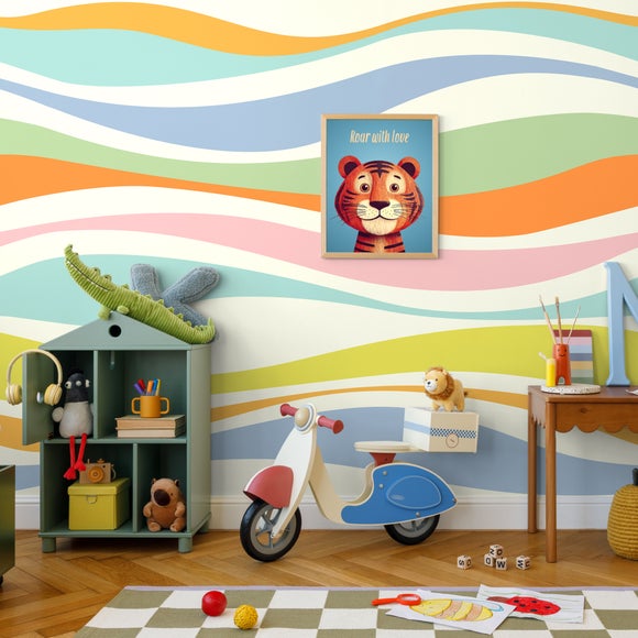 View Rainbow Waves Large Mural View Rainbow Waves Large Mural