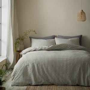Pineapple Elephant Cotton Rich Woven Stripe Duvet Cover & Pillowcase Set