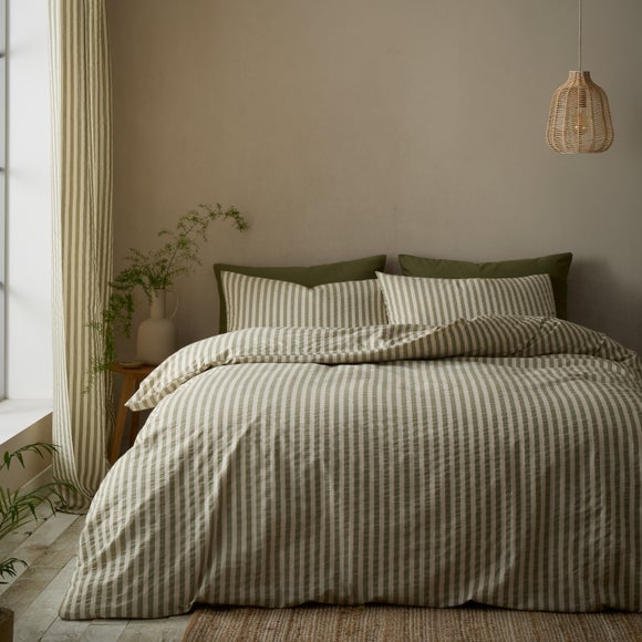 Pineapple Elephant Cotton Rich Woven Stripe Duvet Cover & Pillowcase Set