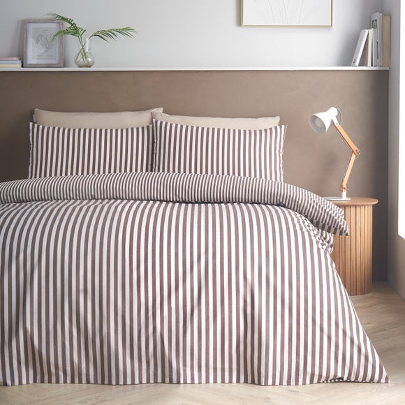View Catherine Lansfield Epping Textured Stripe Quilt Cover & Pillowcase Set View Catherine Lansfield Epping Textured Stripe Quilt Cover & Pillowcase Set