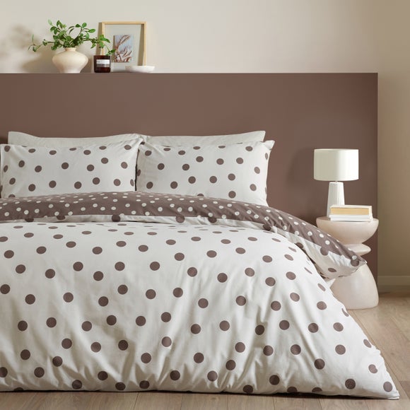 Catherine Lansfield Polka Dot Quilt Cover & Pillowcase Set
