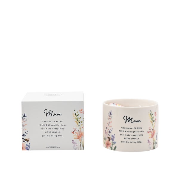 The Cottage Garden Peach Floral Multi Wick Ceramic Candle