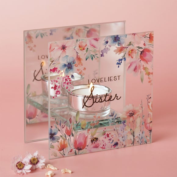 The Cottage Garden Floral Glass Tealight Holder