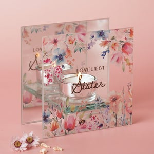 The Cottage Garden Floral Glass Tealight Holder