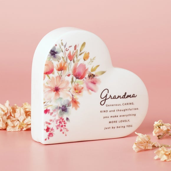 The Cottage Garden Floral Ceramic Heart Ornament