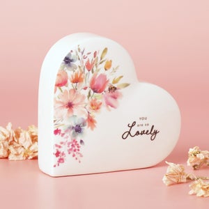 The Cottage Garden Floral Ceramic Heart Ornament