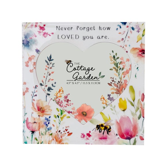 The Cottage Garden Floral Heart Photo Frame