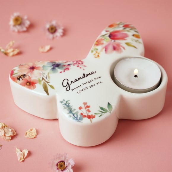 View The Cottage Garden Floral Butterfly Ceramic Tealight Holder View The Cottage Garden Floral Butterfly Ceramic Tealight Holder
