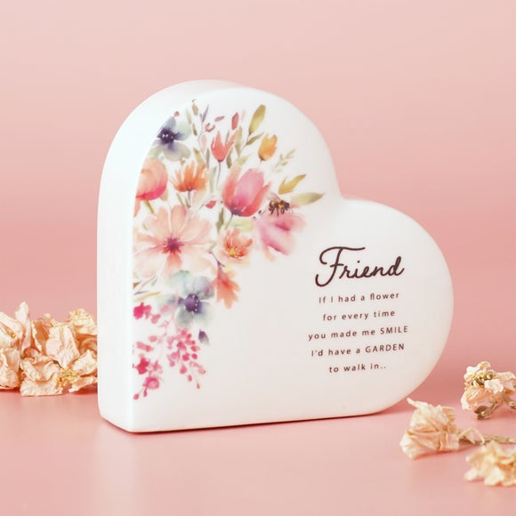 The Cottage Garden Floral Ceramic Heart Ornament
