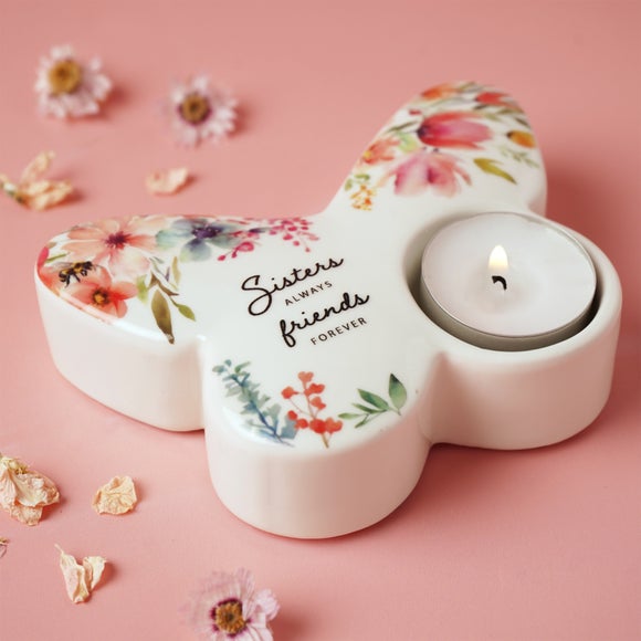 View The Cottage Garden Floral Butterfly Ceramic Tealight Holder View The Cottage Garden Floral Butterfly Ceramic Tealight Holder