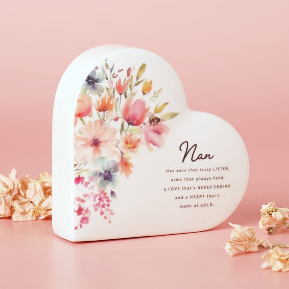 The Cottage Garden Floral Ceramic Heart Ornament