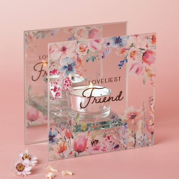 The Cottage Garden Floral Glass Tealight Holder