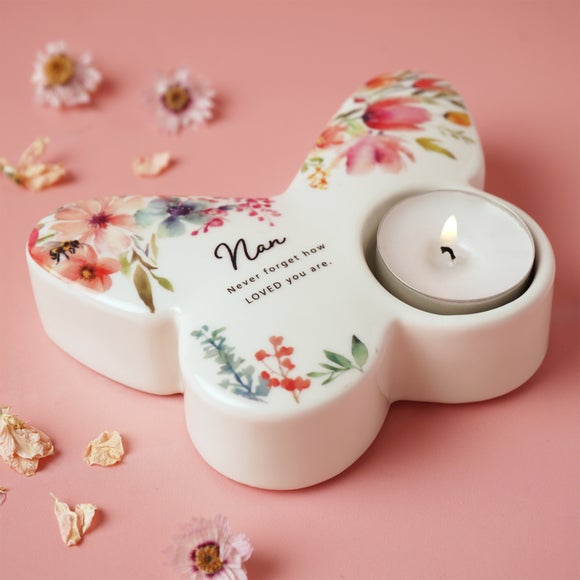 View The Cottage Garden Floral Butterfly Ceramic Tealight Holder View The Cottage Garden Floral Butterfly Ceramic Tealight Holder