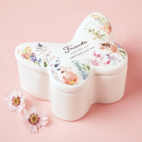 The Cottage Garden Butterfly Ceramic Trinket Box