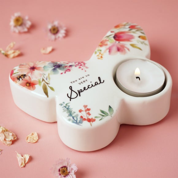 View The Cottage Garden Floral Butterfly Ceramic Tealight Holder View The Cottage Garden Floral Butterfly Ceramic Tealight Holder