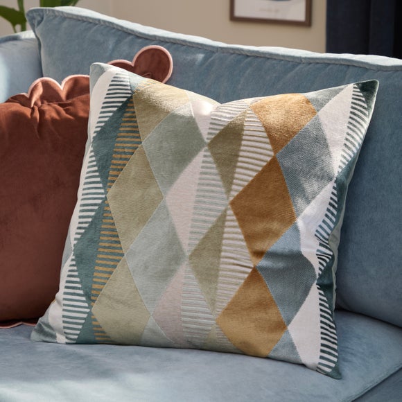 Furn. Metro Harlequin Velvet Square Cushion