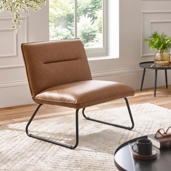 Saxon Faux Leather Lounge Chair