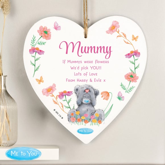 Personalised Me to You Flowery Heart Hanging Decoration