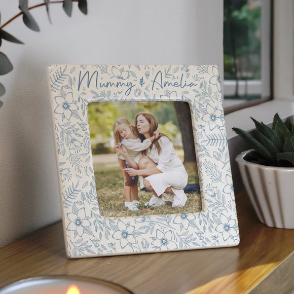 Personalised Floral Ceramic Photo Frame