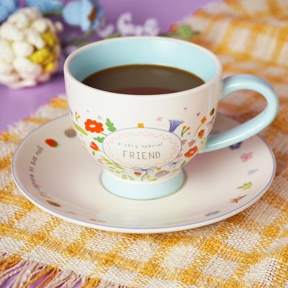 Click to view product details and reviews for Love Life Friends Cup Saucer.
