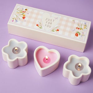 Love Life Just For You Set Of 3 Lychee & Raspberry Mini Candles