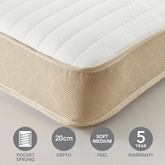 Return - Dunelm Rolled Memory Foam 800 Pocket Sprung Mattress, Single