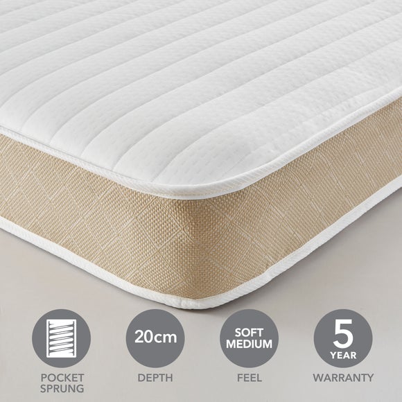 Return - Dunelm Rolled 800 Pocket Sprung Mattress, Small Single